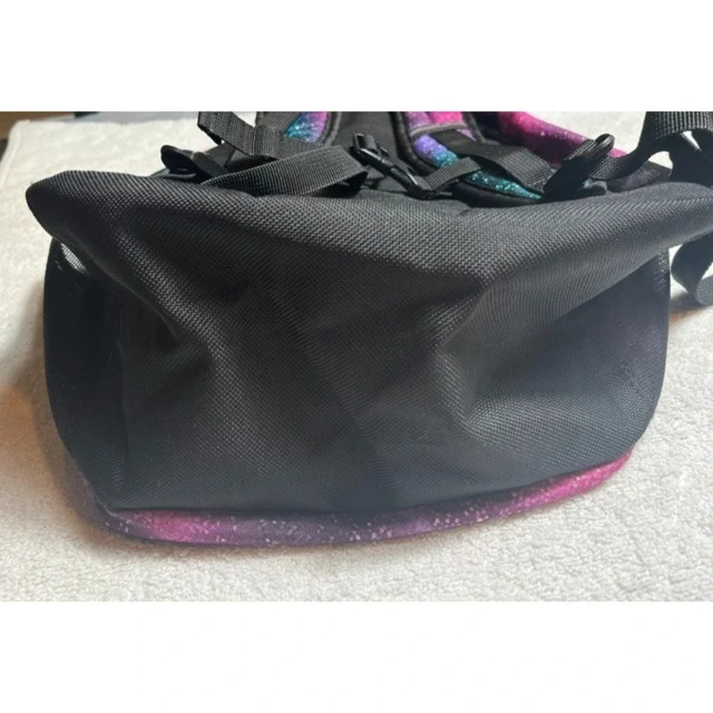 Lands' End Backpack Vibrant Pink And Teal Galaxy Mesh Water Bottle Pockets -2002
